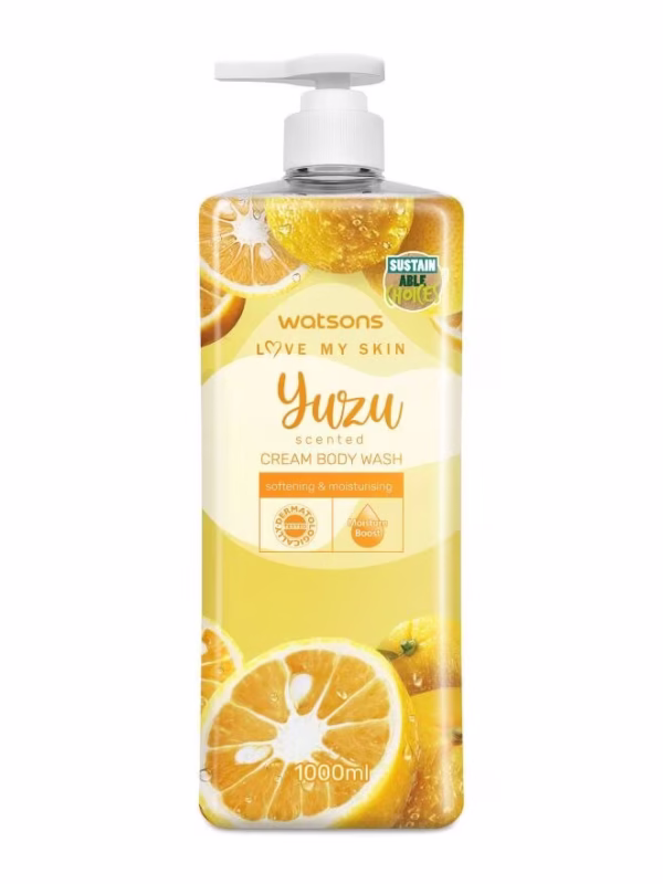 WATSONS LOVE MY SKIN YUZU SCENTED CREAM BODY WASH-1000ml